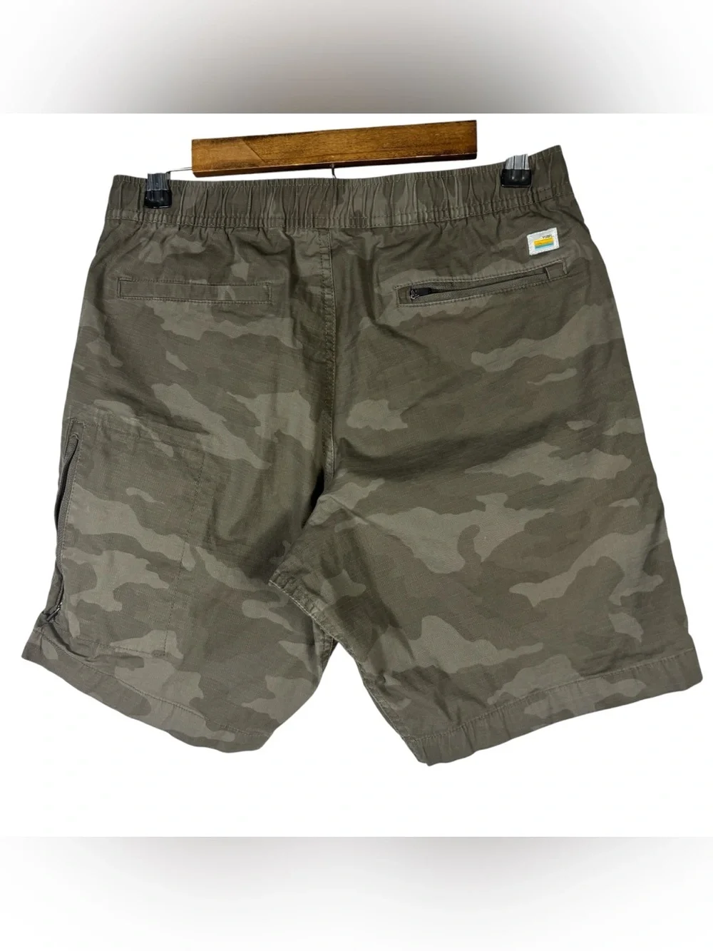Vuori Men's S Ripstop Climber Short Gray Camo Hiking Outdoor Shorts Drawstring